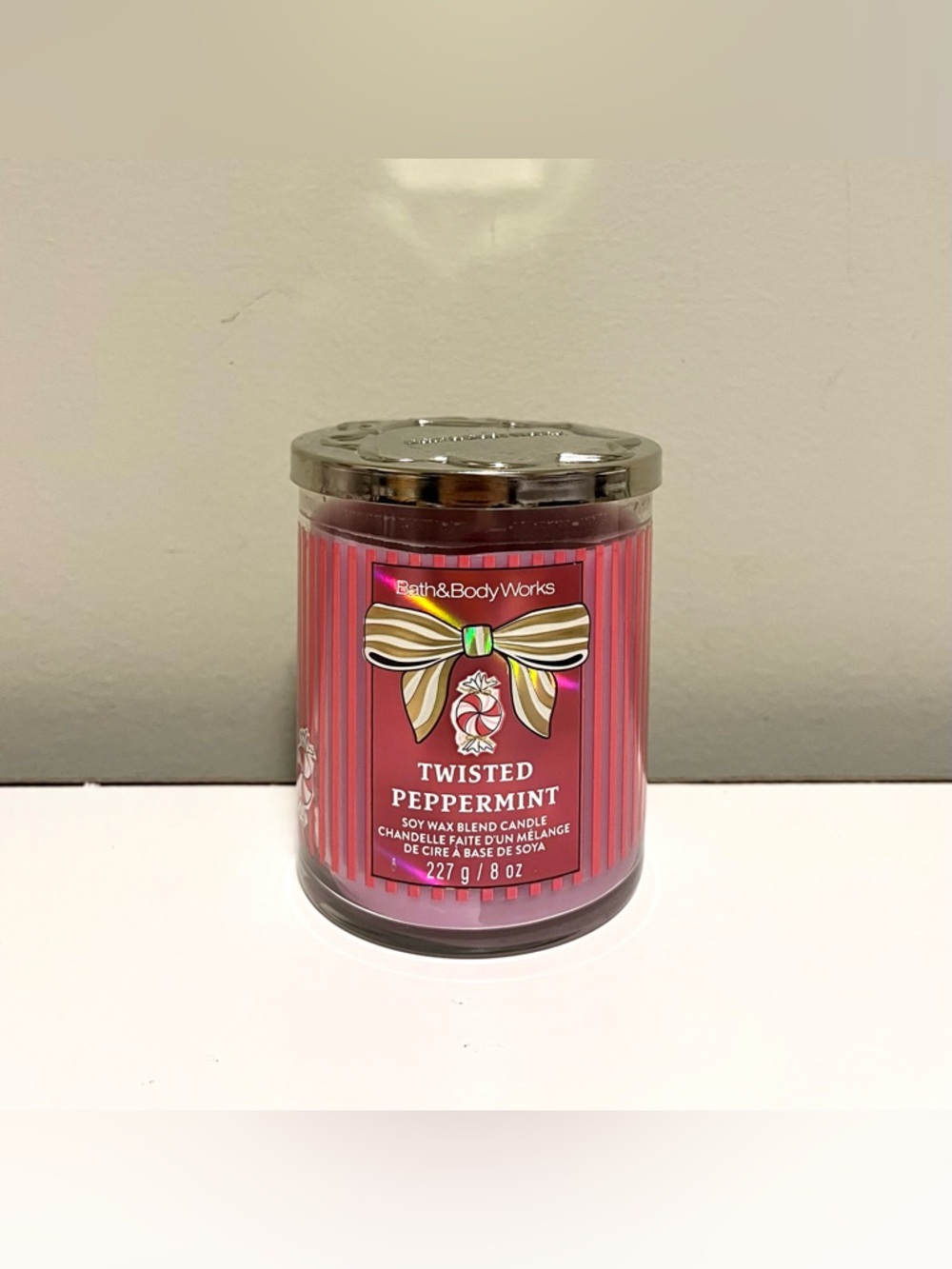Bath & Body Works Single Wick Twisted Peppermint Candle